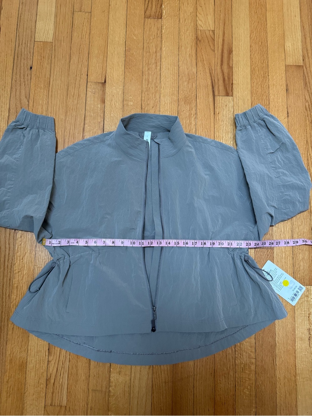 NWT Lululemon Crinkle Nylon Cinchable Jacket Warm Ash Grey Size L - Picture 8 of 9